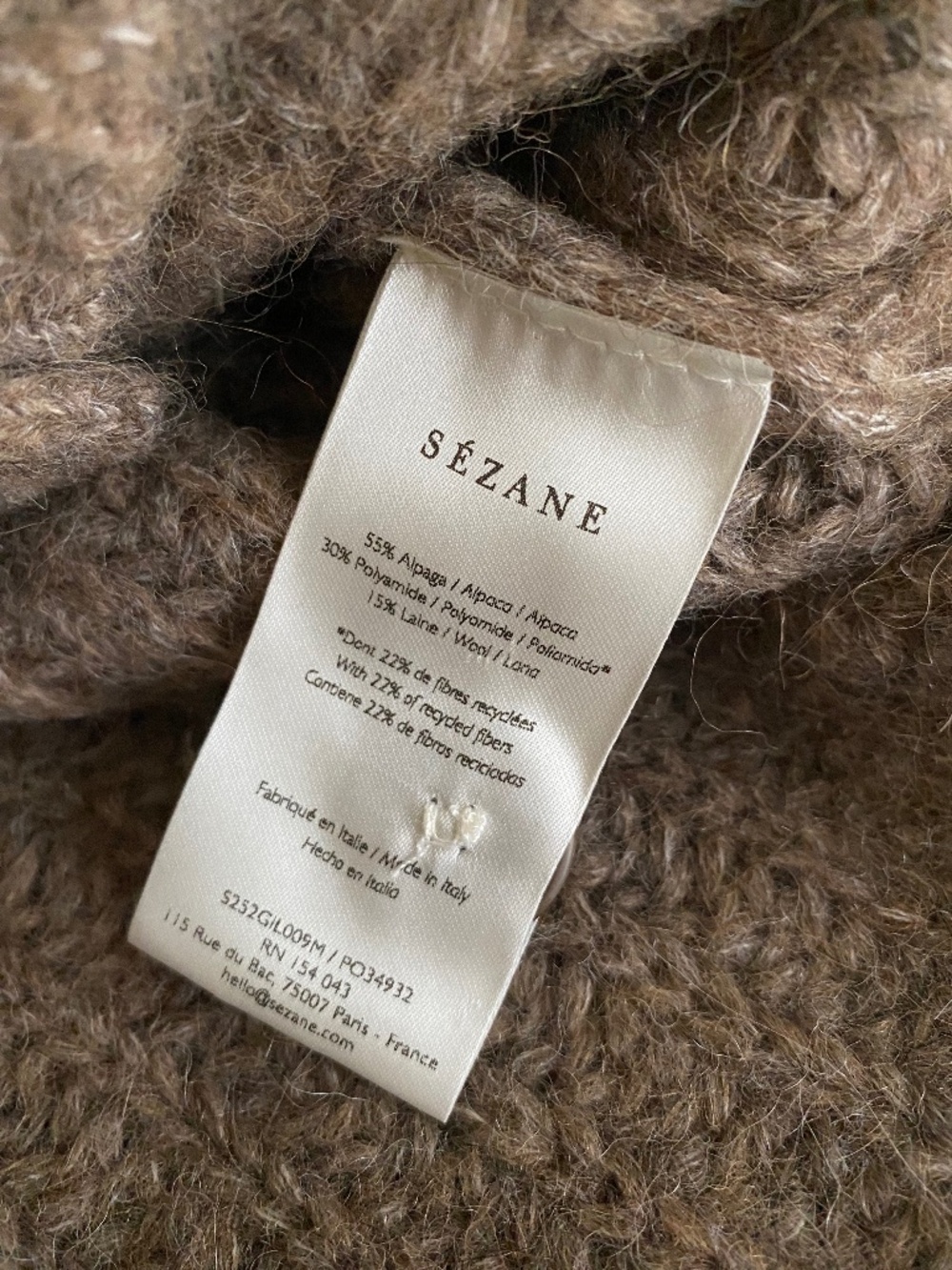 Sezane Emile 'Dark Taupe' NWT - Picture 7 of 11